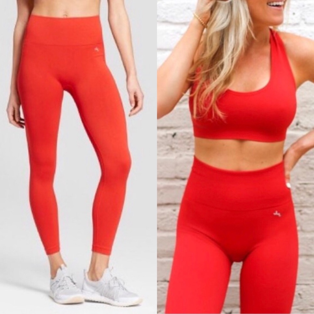 JoyLab Red 7/8 Seamless Leggings- Size XL